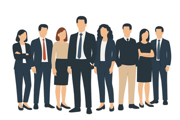 Obraz premium A businessman is standing in front of a large group of business people in silhouette
