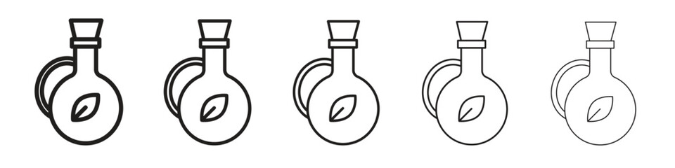 Massage oil icon in thin to bold stroke versions on white background