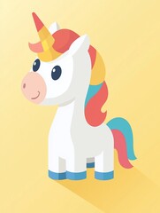 Naklejka premium Cute unicorn, stylized illustration