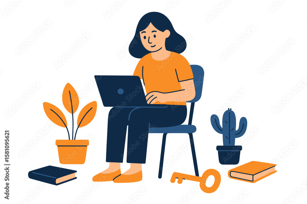 Aufkleber a vector illustration concept of cyber security is depicted with characters, focusing on data securi
