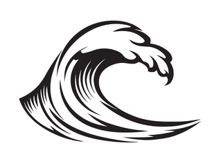 Calm ocean wave outline in line vector format