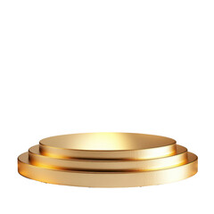 Gold podium spotlight lighting, gold podium illuminated by bright spotlight lighting, isolated on transparent background