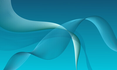 green turquoise business lines wave curves with soft gradient abstract luxury background
