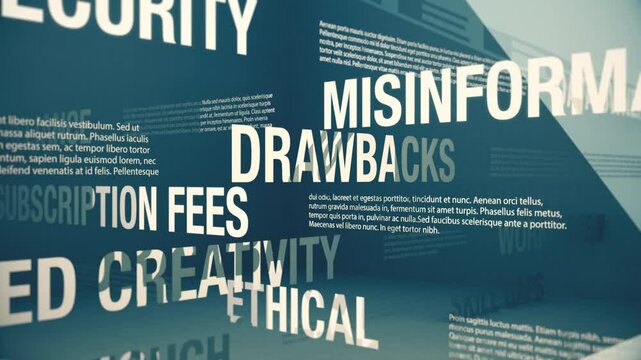 AI various drawbacks and challenges concept background looping animation.