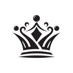 black and white crown vector logo