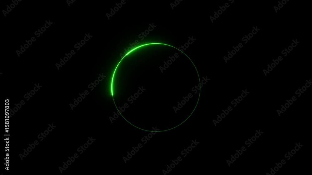 Poster cyan circle glow border, alpha channel, seamless loop, abstract glowing neon line cyan color circula