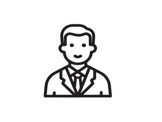 Modern office manager icon in clean vector line style