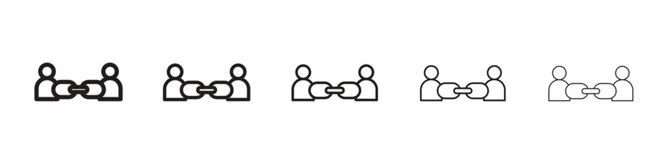 Affiliate link icon in thin to bold stroke versions on white background