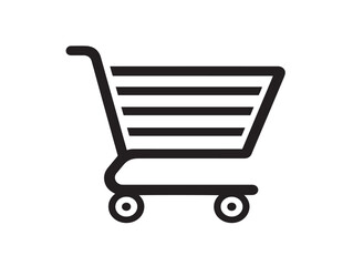Online shopping cart icon in clean line vector