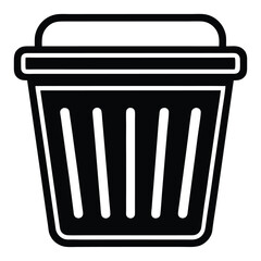 Laundry basket with handles icon vector design. Plastic hamper on white background