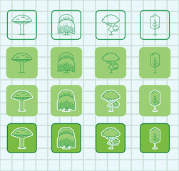 Flat Tree Icon Pack: Trees, Leaves,Nature, Forest, Plant, and Plant Elements