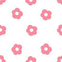 seamless simple floral pattern with pink flowers 