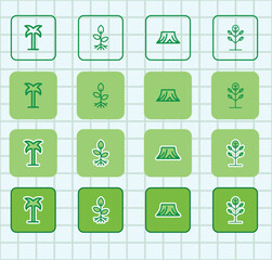 Flat Tree Icon Pack: Trees, Leaves,Nature, Forest, Plant, and Plant Elements