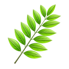 Obraz premium Vibrant Green Leaf Branch: Botanical Illustration, Nature Clipart, Plant Graphic, Leaf Sprig, Vector, Foliage Design Element
