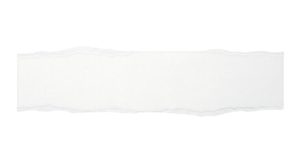 Ripped white paper strip or torn note with rough edges for a message. Isolated on transparent background, png