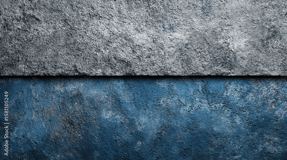 Poster this artwork features two textured wall sections, one in a rough gray tone and the other in a deep b