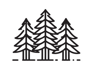 Nature forest tree icon in elegant line design