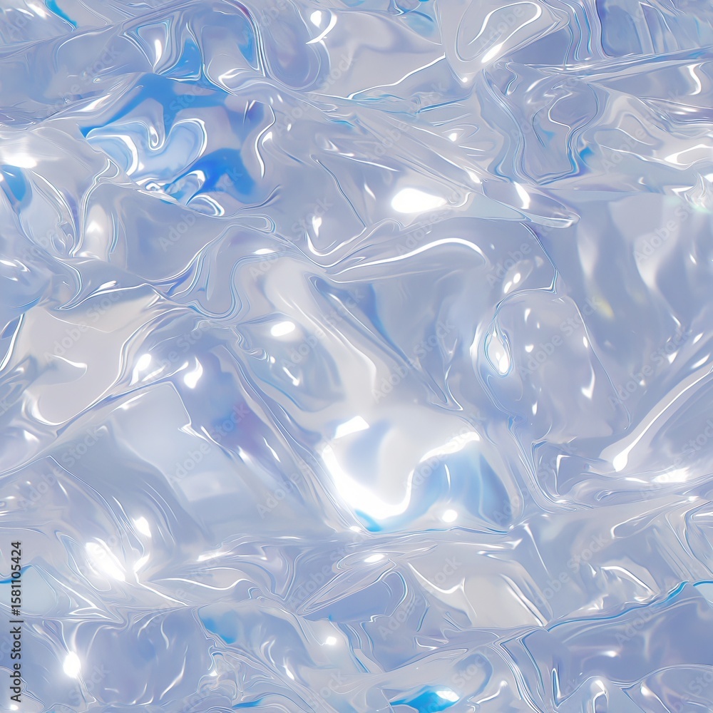 Aufkleber seamless water tile design with shimmering reflections and a soft blue hue generative ai