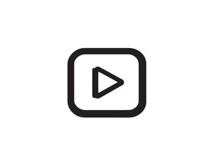 Multimedia play icon with simple outlined style