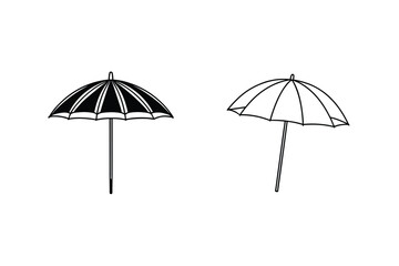 Black and white umbrellas parasol open © Chaya