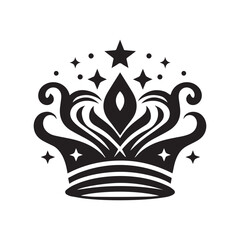 black and white crown vector logo