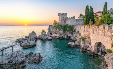 Coastal fortress at sunrise (1)