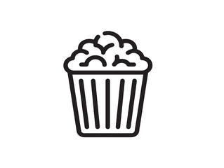 Cinema popcorn icon in clean outline format