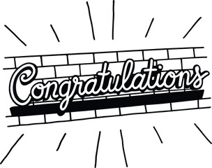 Congratulations Typography on Dark Background silhouette
