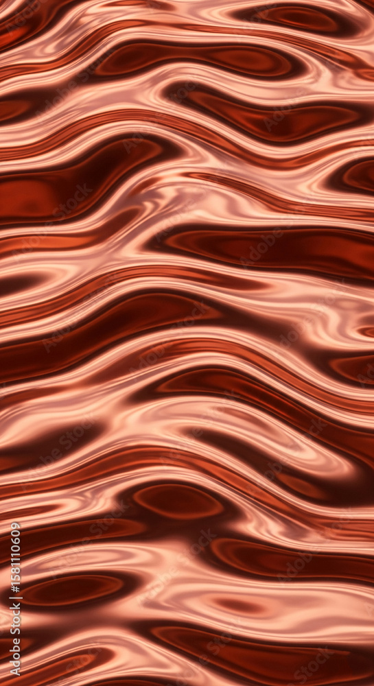 Poster abstract image of flowing copper-toned waves creating a smooth, metallic texture suitable for elegan