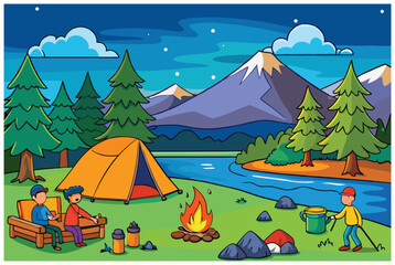 camping on the mountain