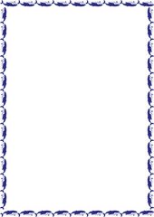 Pink whale frame. Vector sea life frame for text. Simple baby shower template element for design