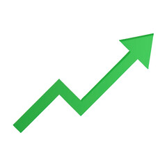 Green Upward Trend Arrow on transparent background
