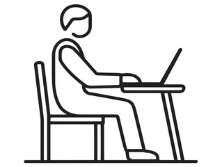 Fototapeta premium Work from home icon in clean vector illustration