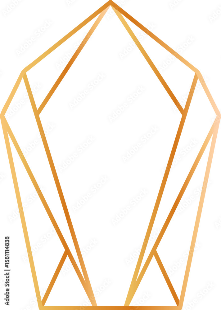 Poster golden lines forming an abstract diamond shape create a stunning visual with a gradient color agains