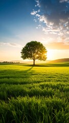 Fototapeta premium green tree symbolizing environmental conservation and sustainability