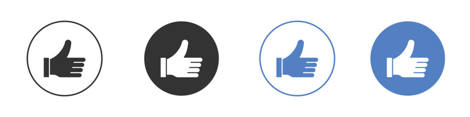 Thumb up icon. Vector illustration, flat design.