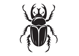 beetle logo silhouette vector, silhouette illustration of a beetle, stag beetle logo silhouette vector, animal silhouette winged beetle, beetle insect logo silhouettes vector on a white background