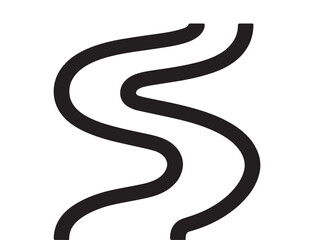 Nature stream icon with soft river vector lines