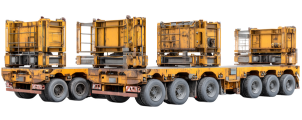Detailed Transparent-Background High-Resolution hydraulic platform trailer fo digital artwork, commercial stock asset, ideal for web banners and graphic design, branding