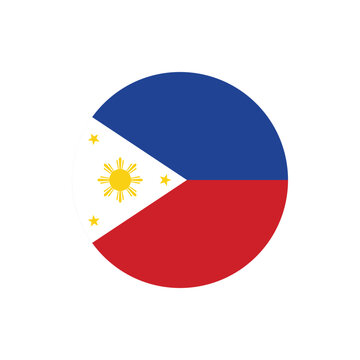Philippines flag round button vector. Philippines national flag icon badge for independence day celebration PNG on transparent background.