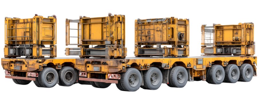 Detailed Transparent-Background High-Resolution hydraulic platform trailer fo digital artwork, commercial stock asset, ideal for web banners and graphic design, branding