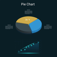 3d Pie chart 3/1 Vector