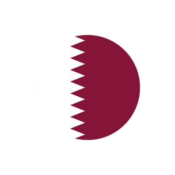 Qatar flag round button vector. Qatar national flag icon badge for independence day celebration PNG on transparent background.