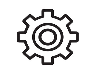 Settings gear icon in modern vector format