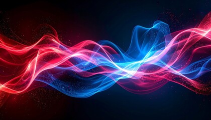 Abstract energy waves in vibrant red and blue