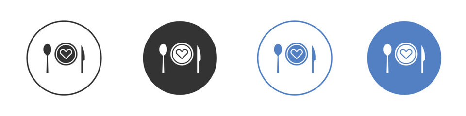 Love Plate icon. Vector illustration, flat design.