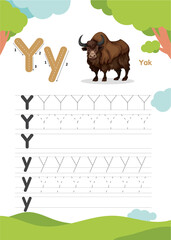 Y is for Yak: Alphabet Tracing and Writing Activity for Kids