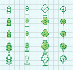 Flat Tree Icon Pack: Trees, Leaves,Nature, Forest, Plant, and Plant Elements