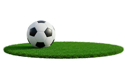 A soccer ball on a patch of grass, perfect for sports concepts and design.