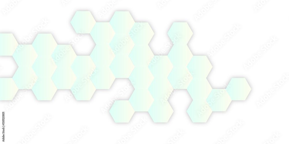 Poster abstract geometric hexagon shape honeycomb background in soft white color. surface polygon pattern w